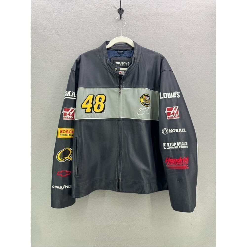 Wilson’s Leather Jimmie Johnson #48 Cup Mens Leather Jacket NASCAR Size L